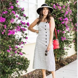 Who What Wear midi striped dress